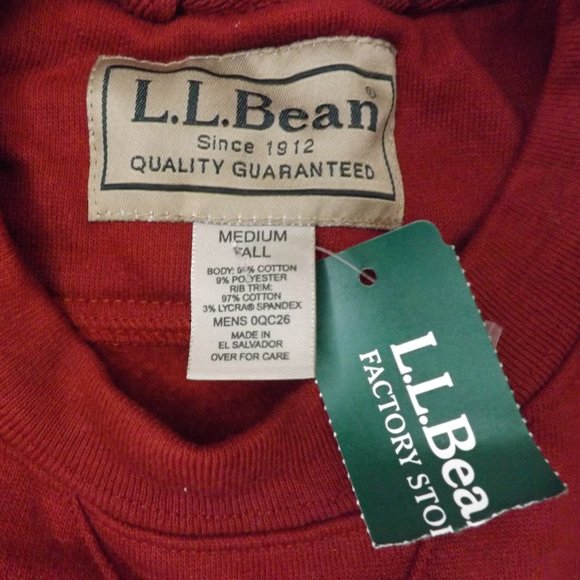 (NWT) L.L. Bean Crew Sweatshirt- Men's M/Tall - Picture 4 of 6